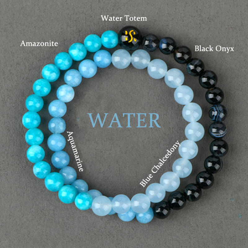Buddha Stones Five Elements Various Agate Crystal Chalcedony White Crystal White Agate Luck Bracelet - Water(Wrist Circumference: 14-16cm) - image 15