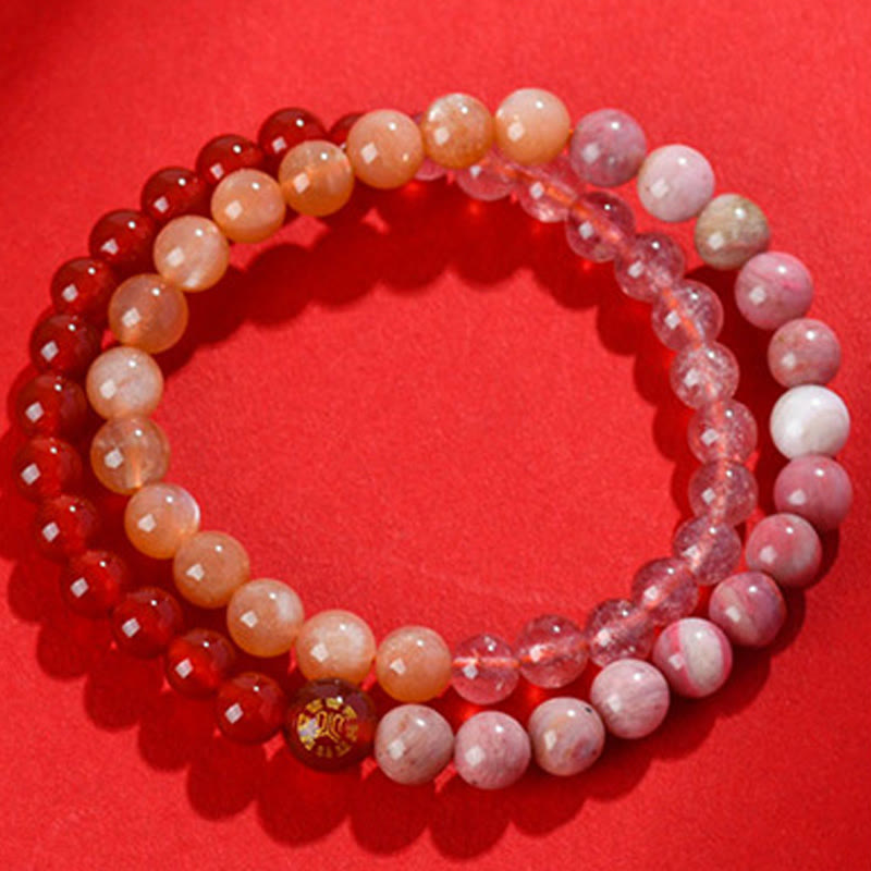 Buddha Stones Five Elements Various Agate Crystal Chalcedony White Crystal White Agate Luck Bracelet - image 25