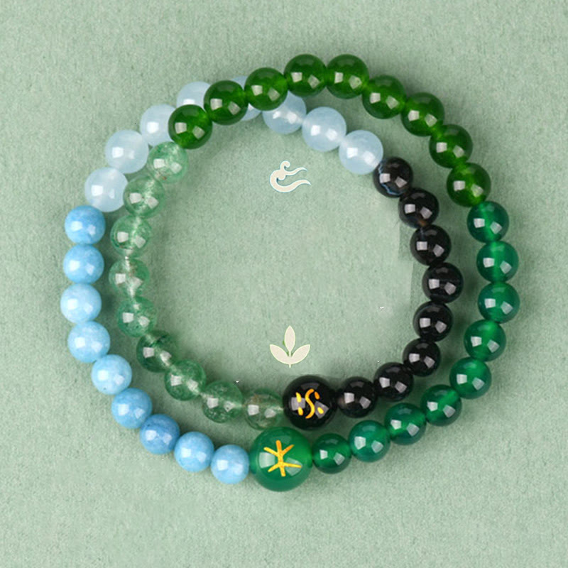 Buddha Stones Five Elements Various Agate Crystal Pearl Black Onyx White Agate White Crystal Luck Bracelet - image 21