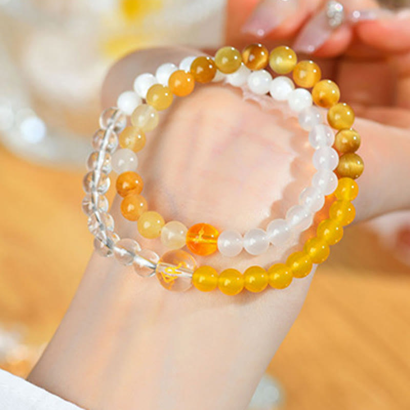 Buddha Stones Five Elements Various Agate Crystal Pearl Black Onyx White Agate White Crystal Luck Bracelet - image 34