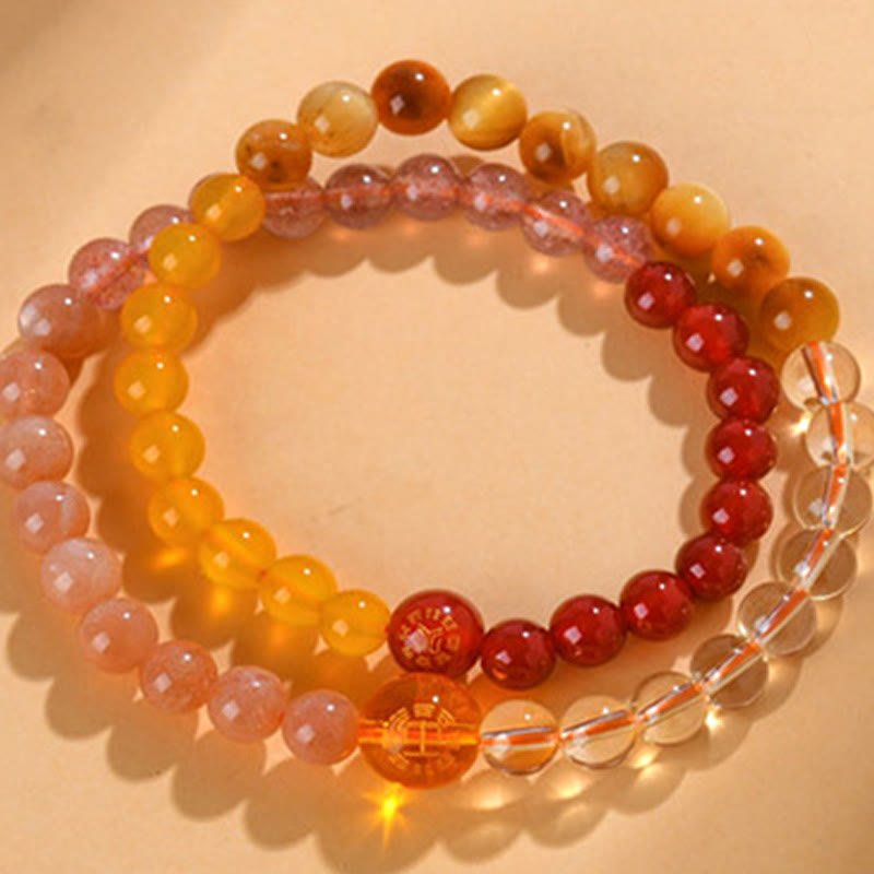 Buddha Stones Five Elements Various Agate Crystal Pearl Black Onyx White Agate White Crystal Luck Bracelet - image 26