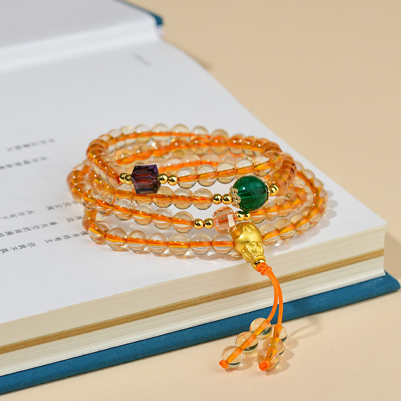 Buddha Stones 108 Mala Beads Citrine Happiness Bracelet - image 2