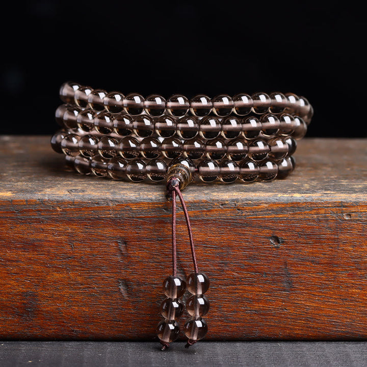 Buddha Stones 108 Mala Beads Black Obsidian lce Obsidian Fulfilment Bracelet - lce Obsidian(Wrist Circumference: 14-16cm) - 6mm - image 10