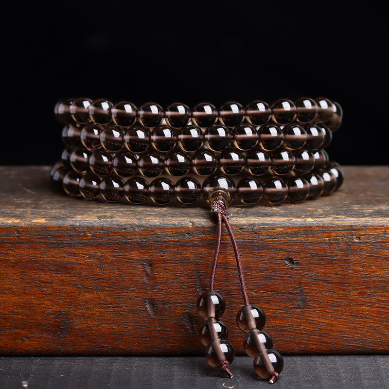 Buddha Stones 108 Mala Beads Black Obsidian lce Obsidian Fulfilment Bracelet - Double Eyes Ice Obsidian(Wrist Circumference: 14-16cm) - 6mm - image 12