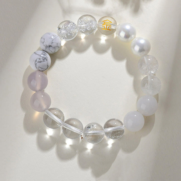 Buddha Stones Five Elements Various Agate Crystal Rutilated Quartz Tiger Eye Yellow Agate Citrine Luck Bracelet - Gold(Wrist Circumference: 14-16cm) - 12mm - image 14