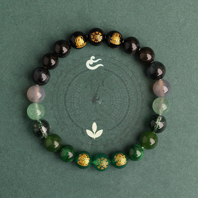 Buddha Stones Five Elements Various Agate Crystal South Red Agate Strawberry Quartz Sun Stone Citrine Luck Bracelet - image 14