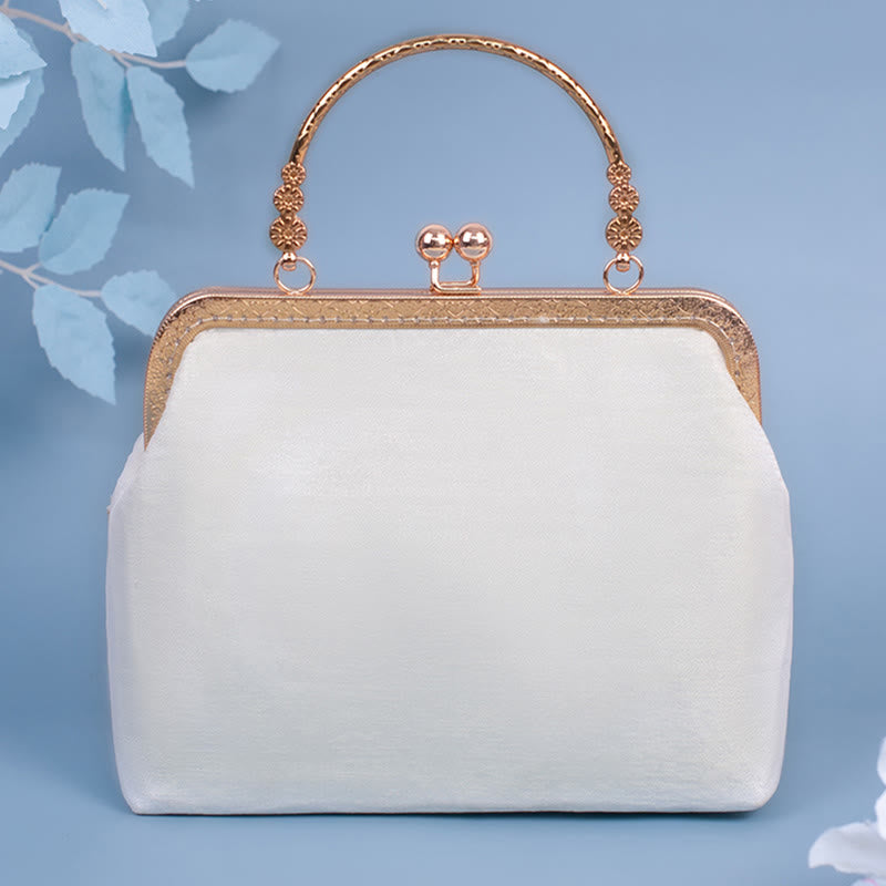 Buddha Stones Jasmine Flowers Embroidery Pearl Chain Crossbody Bag Handbags - image 3