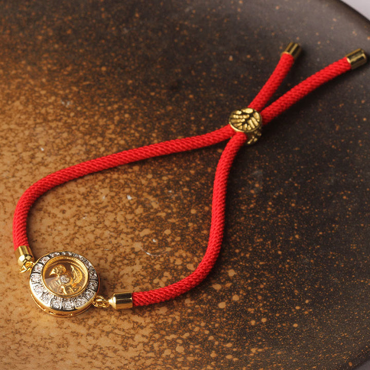 Buddha Stones Copper Brass Feng Sheng Shui Qi Rotatable Windmill  Red String Faith Braided Bracelet - image 10