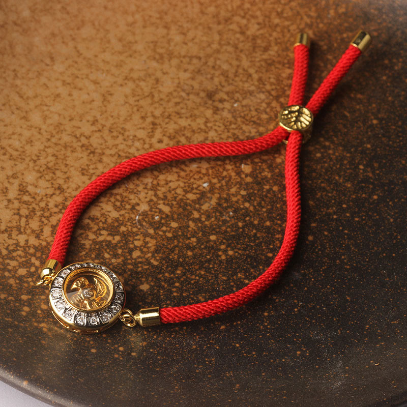 Buddha Stones Copper Brass Feng Sheng Shui Qi Rotatable Windmill  Red String Faith Braided Bracelet - image 12