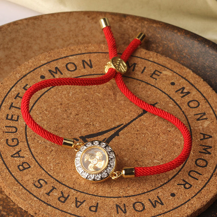 Buddha Stones Copper Brass Feng Sheng Shui Qi Rotatable Windmill  Red String Faith Braided Bracelet - image 7