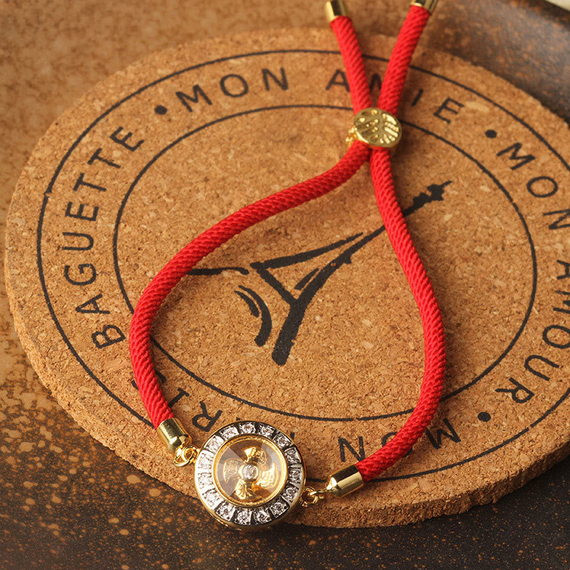 Buddha Stones Copper Brass Feng Sheng Shui Qi Rotatable Windmill  Red String Faith Braided Bracelet - image 8