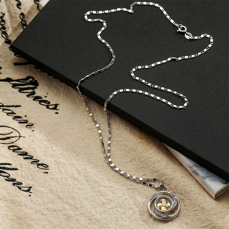 Buddha Stones Gold plated Copper Brass Rotatable Windmill Luck Necklace Pendant - image 5