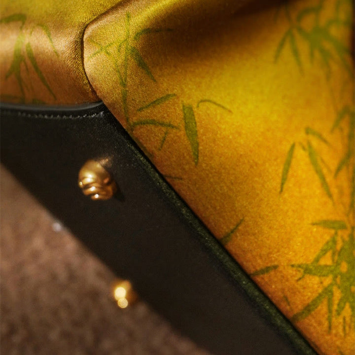 Buddha Stones Plum Flower Bamboo Branches Embroidery Tassel Xiangyunsha Silk Shoulder Bag Hangbags - image 4