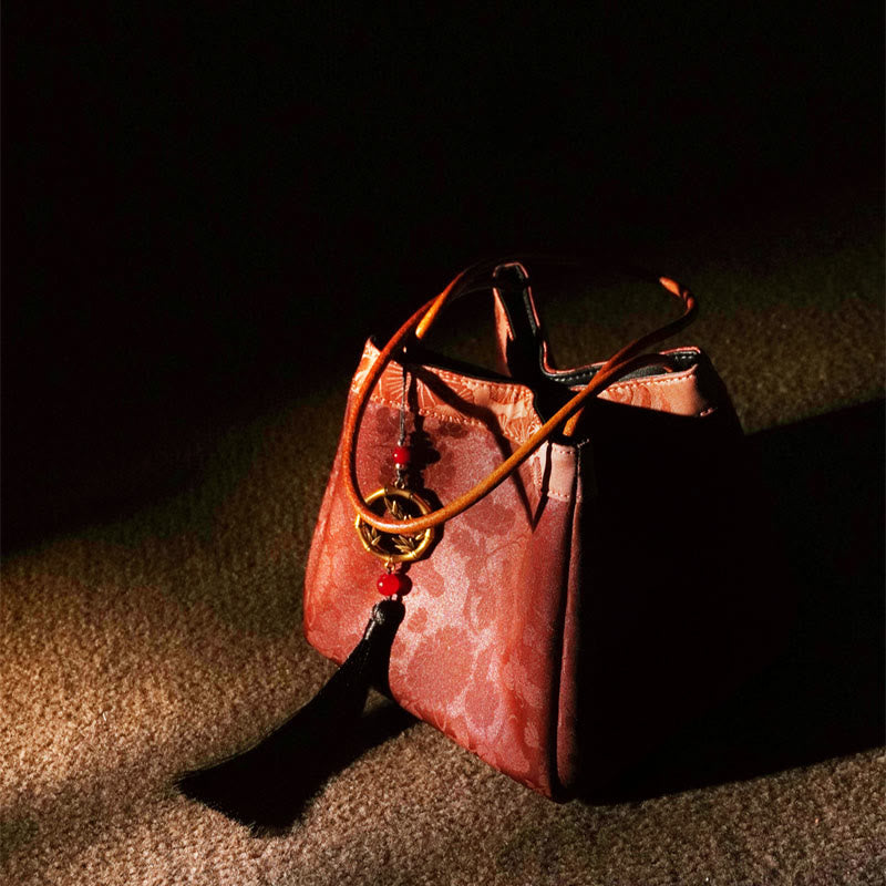 Buddha Stones Plum Flower Bamboo Branches Embroidery Tassel Xiangyunsha Silk Shoulder Bag Hangbags - image 14