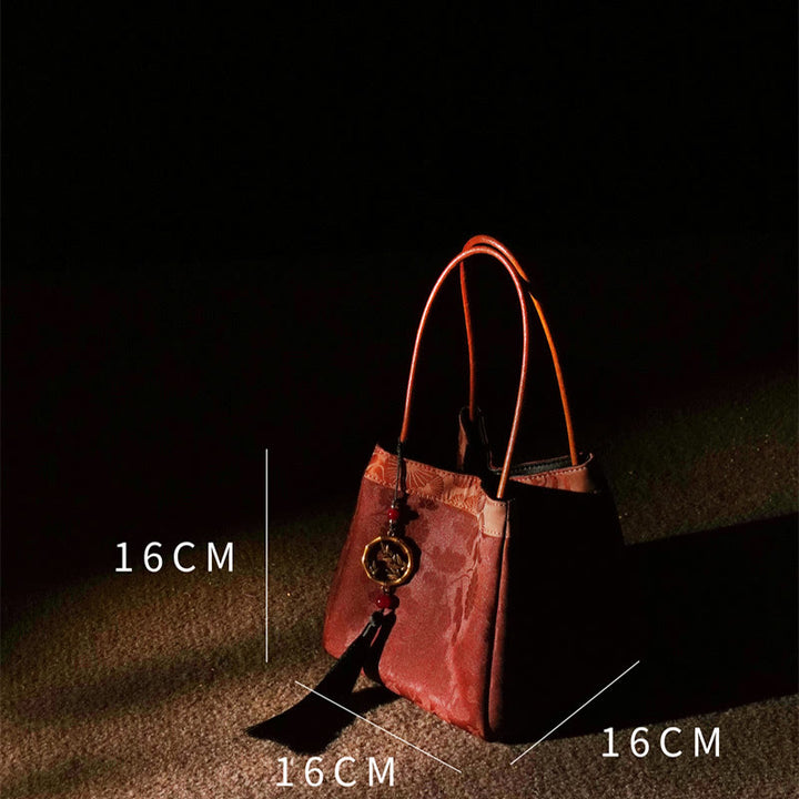 Buddha Stones Plum Flower Bamboo Branches Embroidery Tassel Xiangyunsha Silk Shoulder Bag Hangbags - image 21