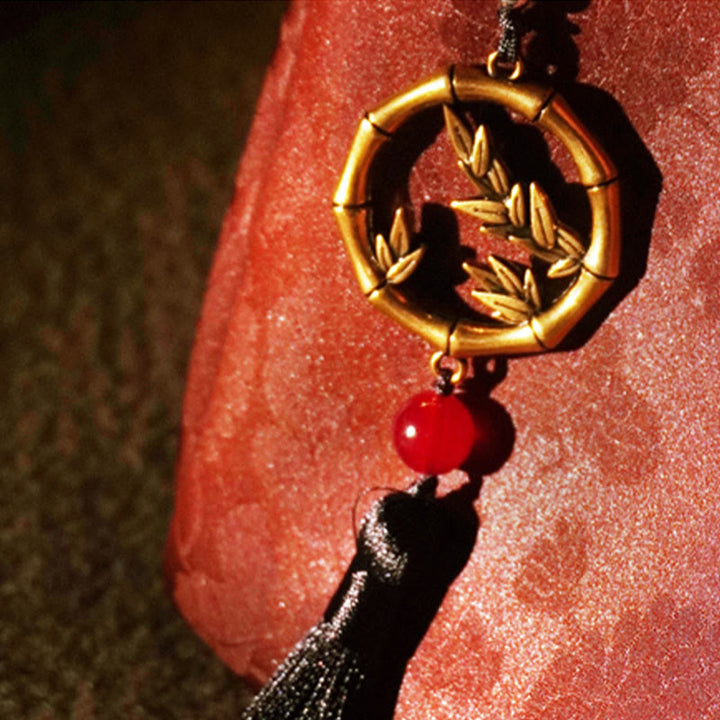 Buddha Stones Plum Flower Bamboo Branches Embroidery Tassel Xiangyunsha Silk Shoulder Bag Hangbags - image 18