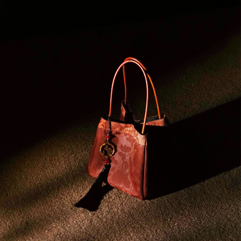 Buddha Stones Plum Flower Bamboo Branches Embroidery Tassel Xiangyunsha Silk Shoulder Bag Hangbags - image 13