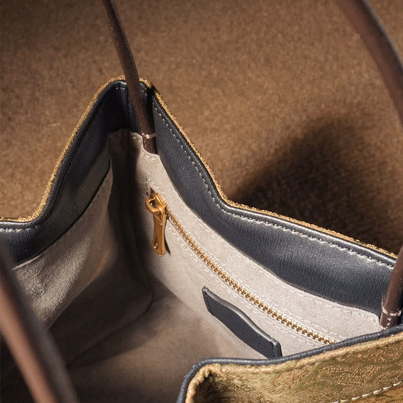 Buddha Stones Plum Flower Bamboo Branches Embroidery Tassel Xiangyunsha Silk Shoulder Bag Hangbags - image 3