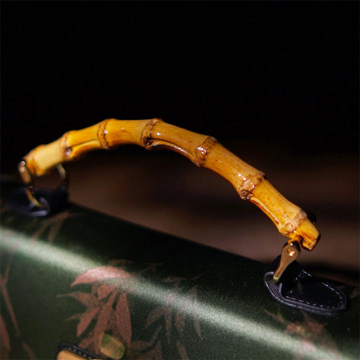 Buddha Stones Leaves Branches Bamboo Handle Metal Chain Crossbody Bag Hangbags - image 8