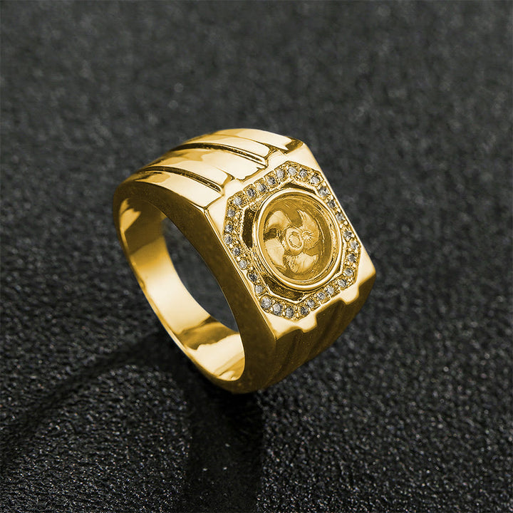 Buddha Stones Gold Plated Copper Brass Windmill Healing Ring - image 2