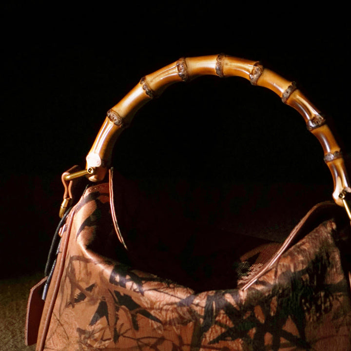 Buddha Stones Lush Bamboo Handle Xiangyunsha Silk Crossbody Bag Hangbags - image 20