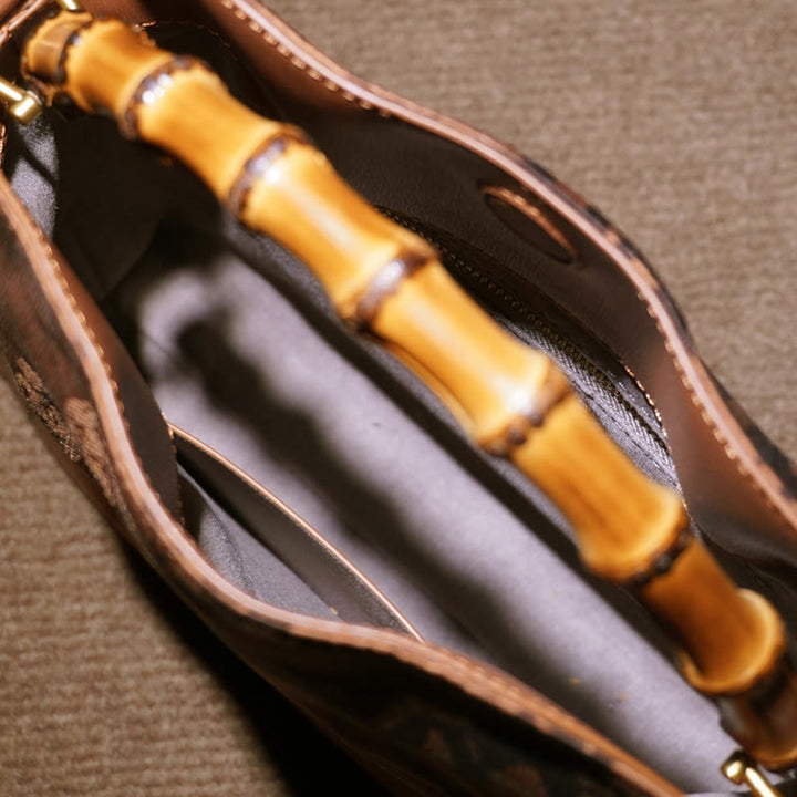 Buddha Stones Lush Bamboo Handle Xiangyunsha Silk Crossbody Bag Hangbags - image 28