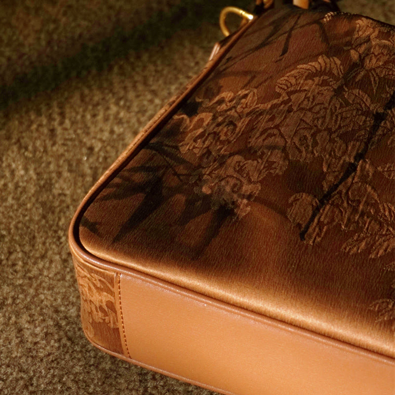 Buddha Stones Lush Bamboo Handle Xiangyunsha Silk Crossbody Bag Hangbags - image 26