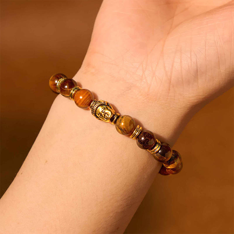Buddha Stones Blue Green Red Tiger Eye Buddha Head Balance Bracelet - image 49