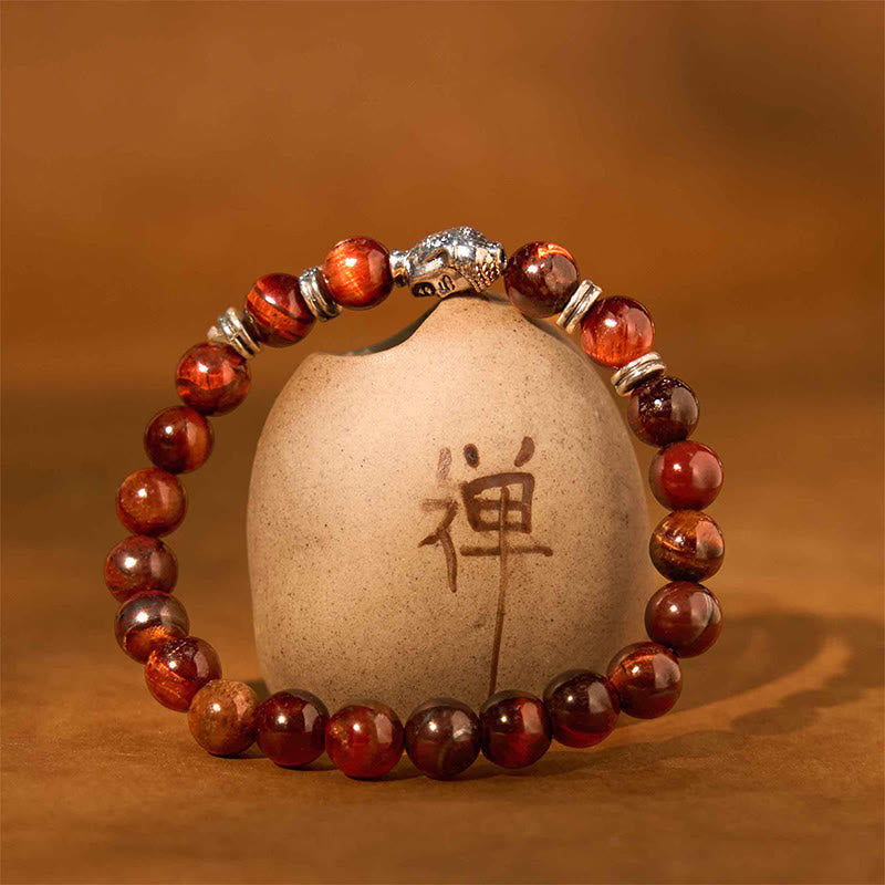 Buddha Stones Blue Green Red Tiger Eye Buddha Head Balance Bracelet - image 38