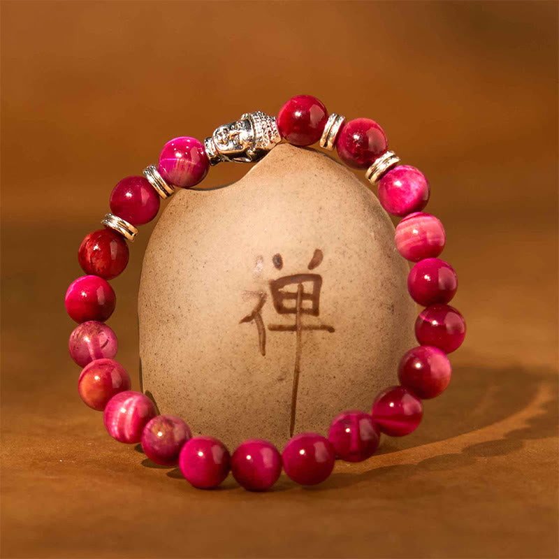 Buddha Stones Blue Green Red Tiger Eye Buddha Head Balance Bracelet - image 33