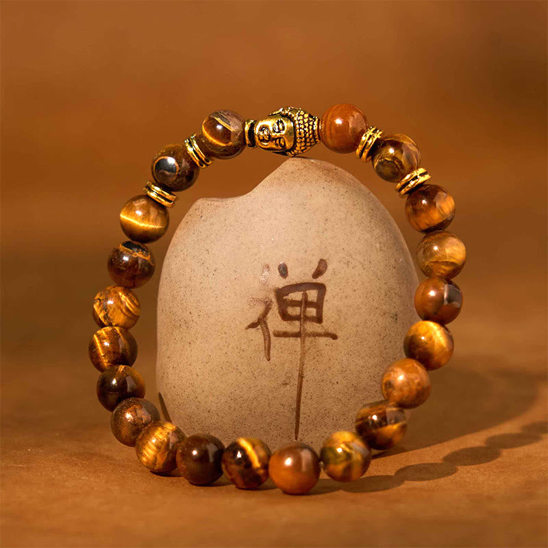 Buddha Stones Blue Green Red Tiger Eye Buddha Head Balance Bracelet - image 48