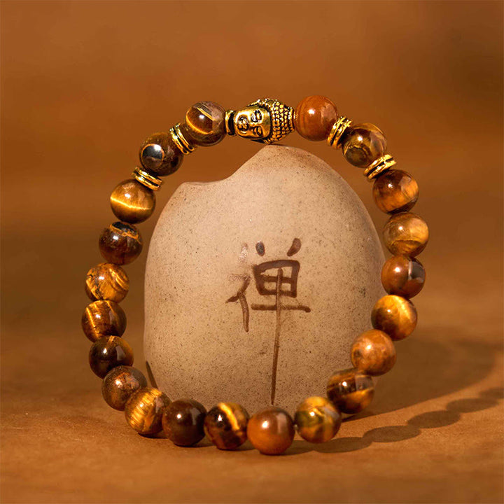 Buddha Stones Blue Green Red Tiger Eye Buddha Head Balance Bracelet - image 48