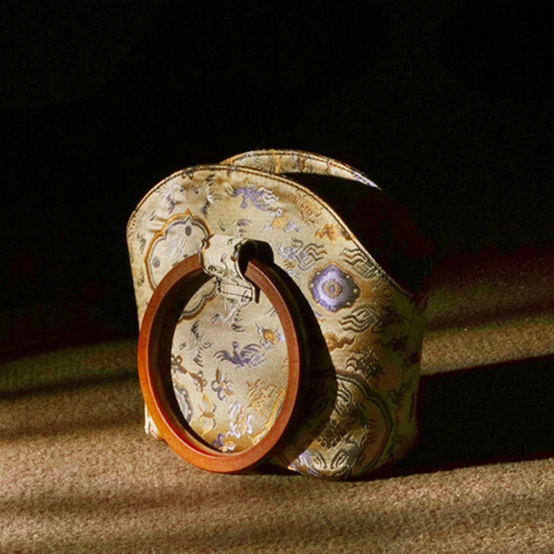 Buddha Stones Crane Deer Seawater Wave Wood Handle Metal Chain Change Purse Crossbody Bag Hangbags - image 2