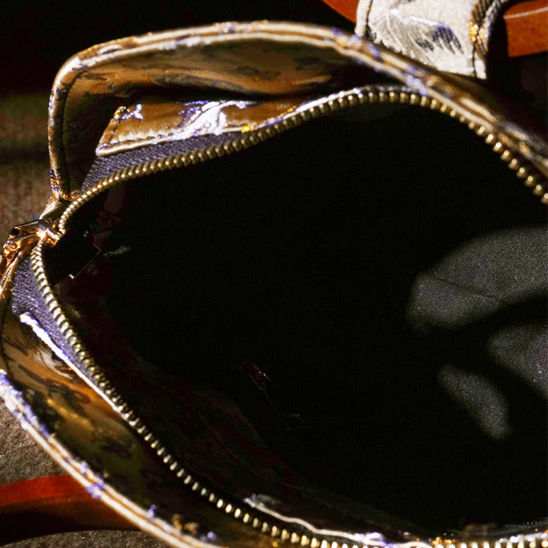 Buddha Stones Crane Deer Seawater Wave Wood Handle Metal Chain Change Purse Crossbody Bag Hangbags - image 9