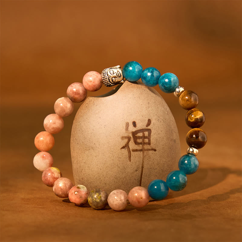 Buddha Stones Natural Black Onyx White Stone Green Aventurine Tiger Eye Agate Mixed Color Buddha Head Protection Bracelet - image 27