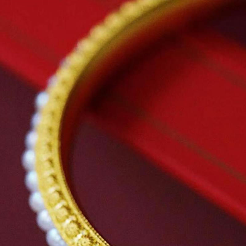 Buddha Stones Copper Pearl Healing Cuff Half Bracelet Bangle - image 11