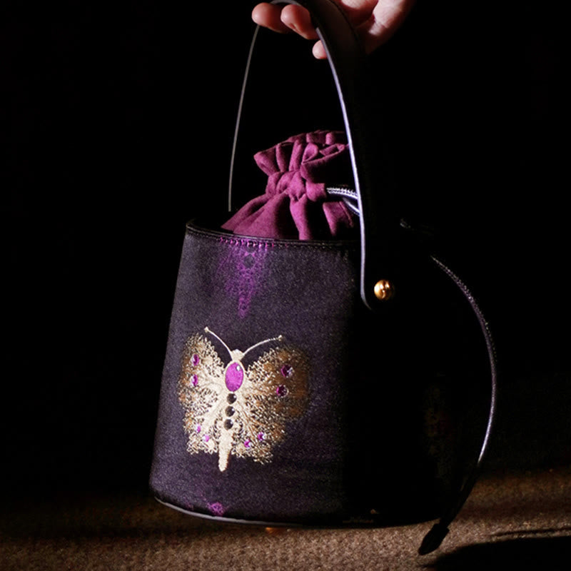 Buddha Stones Butterfly Song Brocade Crossbody Bag Shoudler Bag - image 4