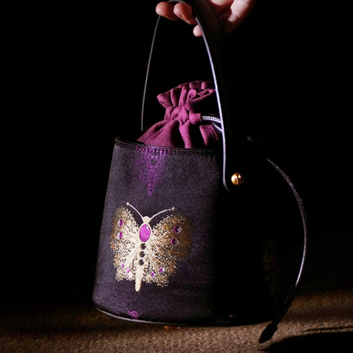 Buddha Stones Butterfly Song Brocade Crossbody Bag Shoudler Bag - image 4