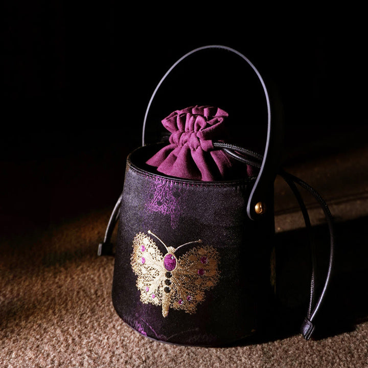 Buddha Stones Butterfly Song Brocade Crossbody Bag Shoudler Bag - image 1