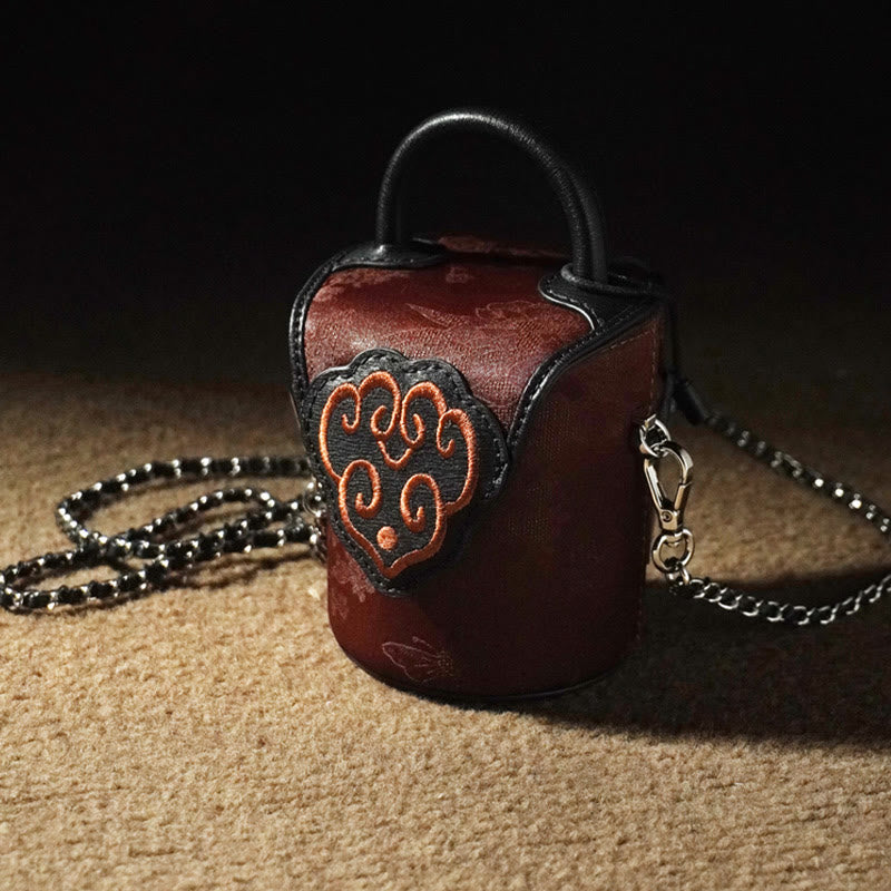 Buddha Stones Auspicious Clouds Butterfly Flowers Xiangyunsha Silk Crossbody Bag Hangbags - image 6