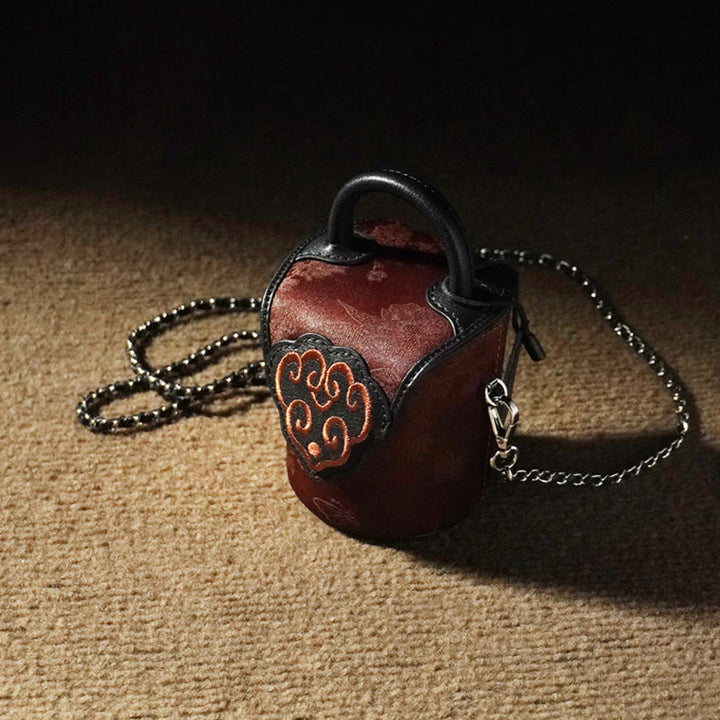 Buddha Stones Auspicious Clouds Butterfly Flowers Xiangyunsha Silk Crossbody Bag Hangbags - image 5