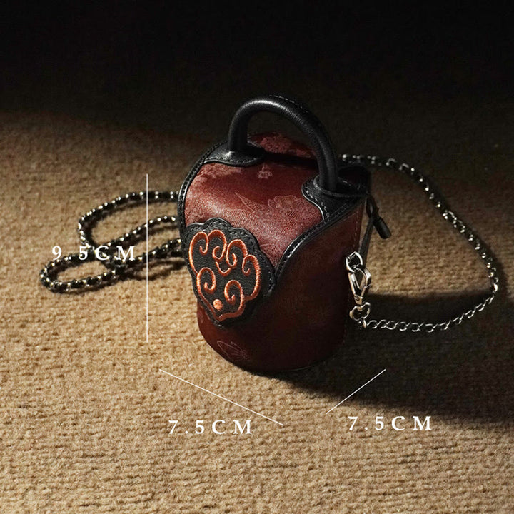 Buddha Stones Auspicious Clouds Butterfly Flowers Xiangyunsha Silk Crossbody Bag Hangbags - image 10