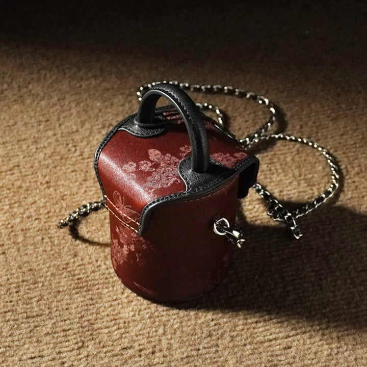 Buddha Stones Auspicious Clouds Butterfly Flowers Xiangyunsha Silk Crossbody Bag Hangbags - image 9