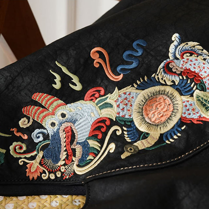 Buddha Stones Fish Flower Phoenix Embroidery Xiangyunsha Silk Shoulder Bag - image 12