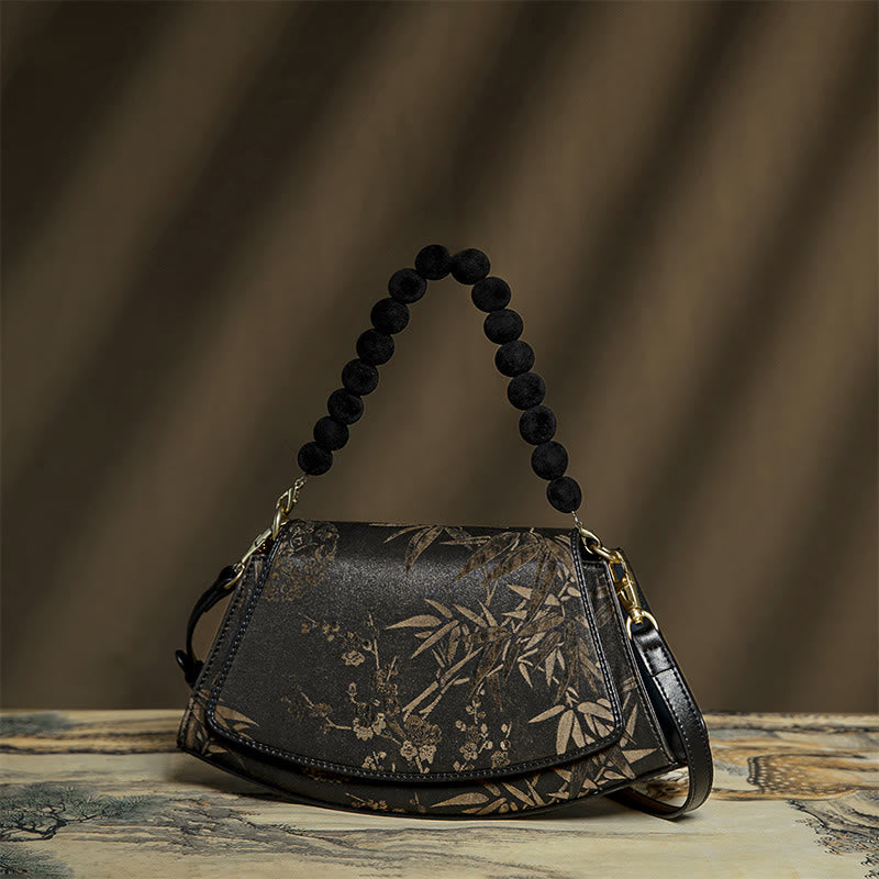 Buddha Stones Plum Bamboo Bead Chain Xiangyunsha Silk Crossbody Bag Shoulder Bag  - image 1