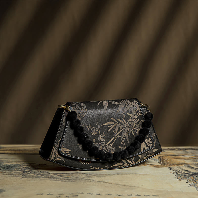 Buddha Stones Plum Bamboo Bead Chain Xiangyunsha Silk Crossbody Bag Shoulder Bag  - image 2