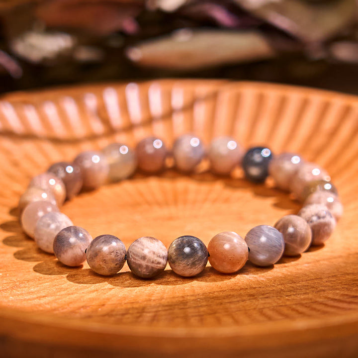 Buddha Stone Black Moonstone Soothing Bracelet - Black Moonstone(Wrist Circumference: 14-16cm) - image 0