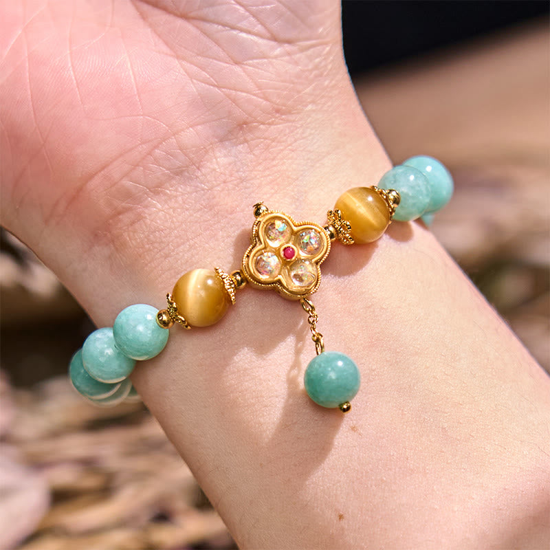 Buddha Stones Jade Yellow Tiger Eye Prosperity Bracelet - image 2