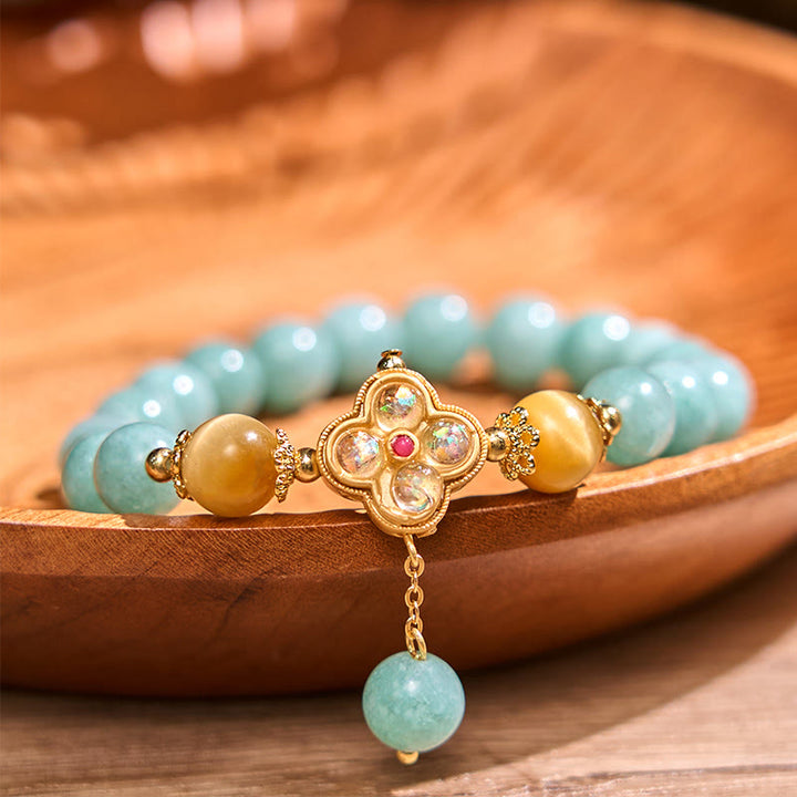 Buddha Stones Jade Yellow Tiger Eye Prosperity Bracelet - Jade Yellow Tiger Eye(Wrist Circumference: 14-16cm) - image 0