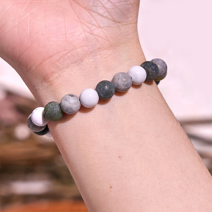 Buddha Stones White Turquoise Picasso Jasper Green Calcite Blessing Bracelet - image 2